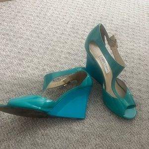 JIMMY CHOO teal sandals